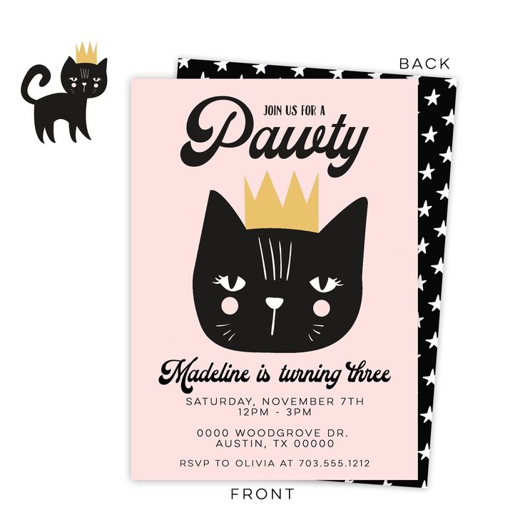 Cat Birthday Invitation Templates Free Printable Word Searches