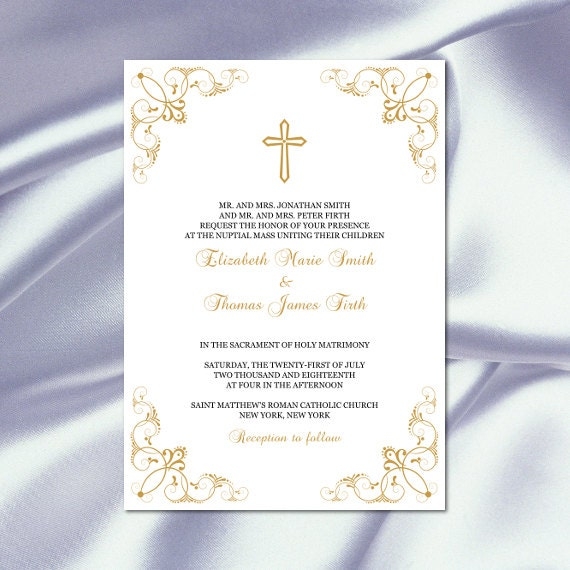 Catholic Wedding Invitation Templates