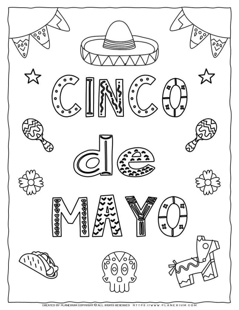 free cinco de mayo coloring pages