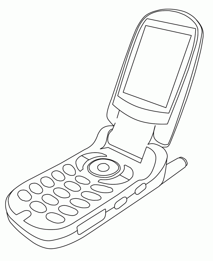 Cell Phone Coloring Page Coloring Home