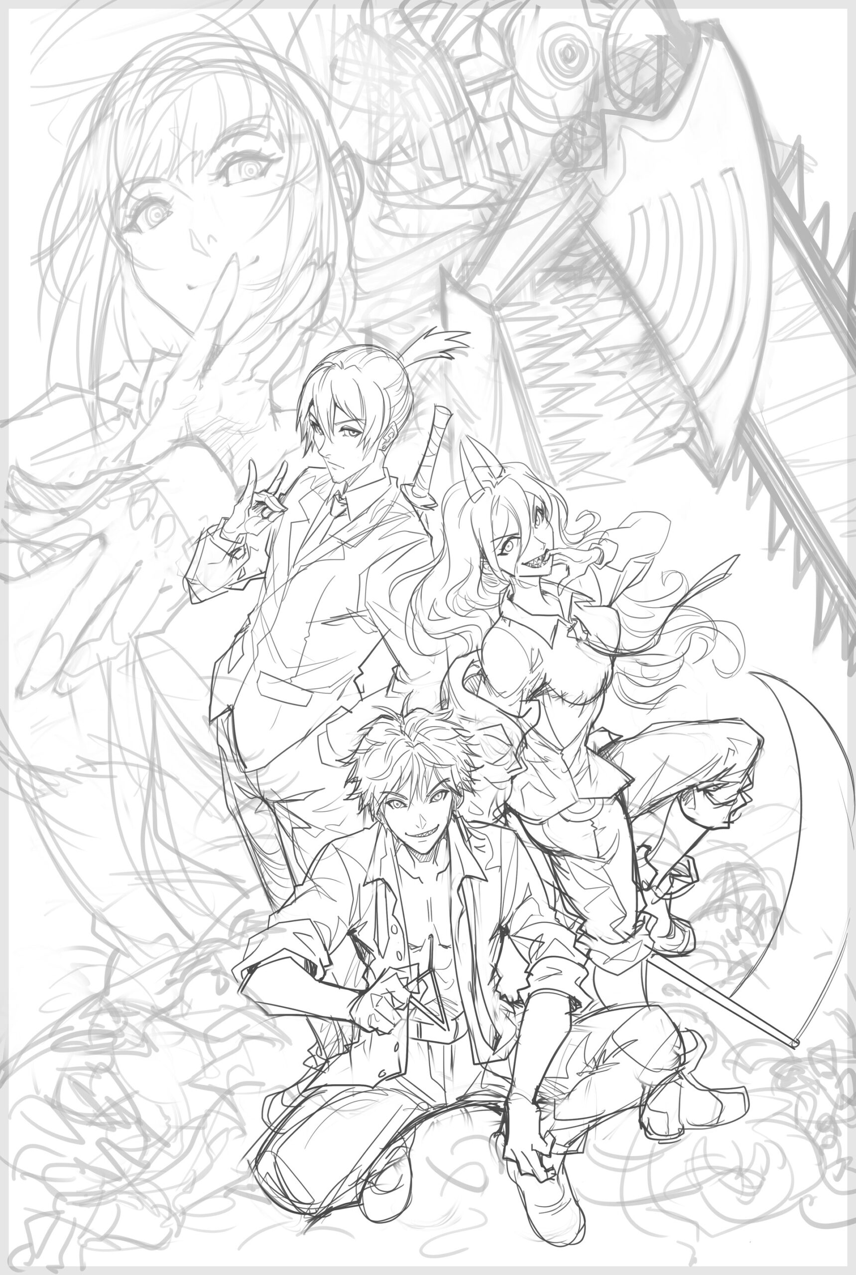 Chainsaw Man Coloring Pages