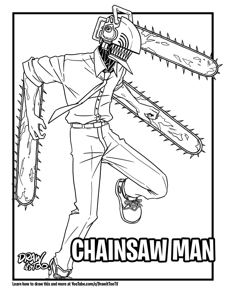 Chainsaw Man Coloring Pages Coloring Home
