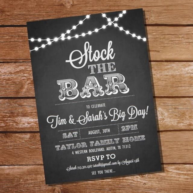 Chalkboard Stock The Bar Engagement Party Invitation Stock The Bar
