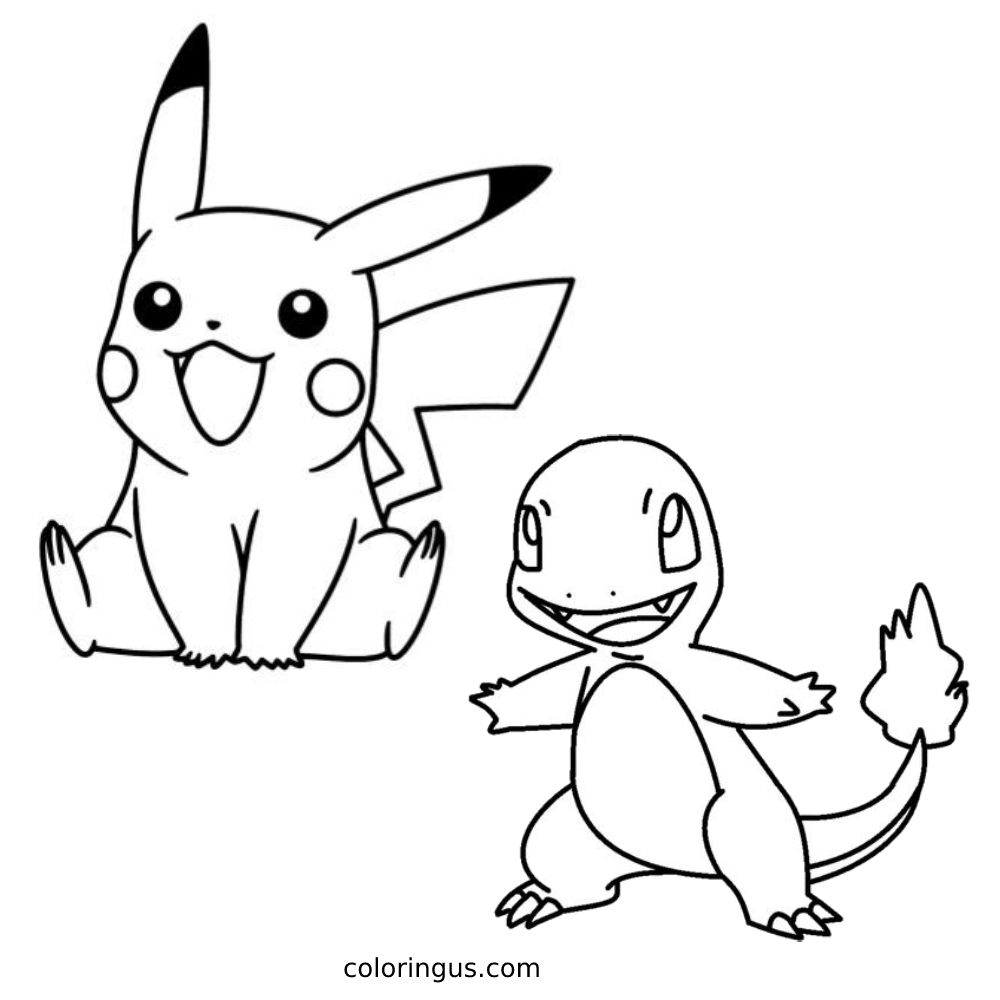 Charmander Coloring Pages Free Printable PDF