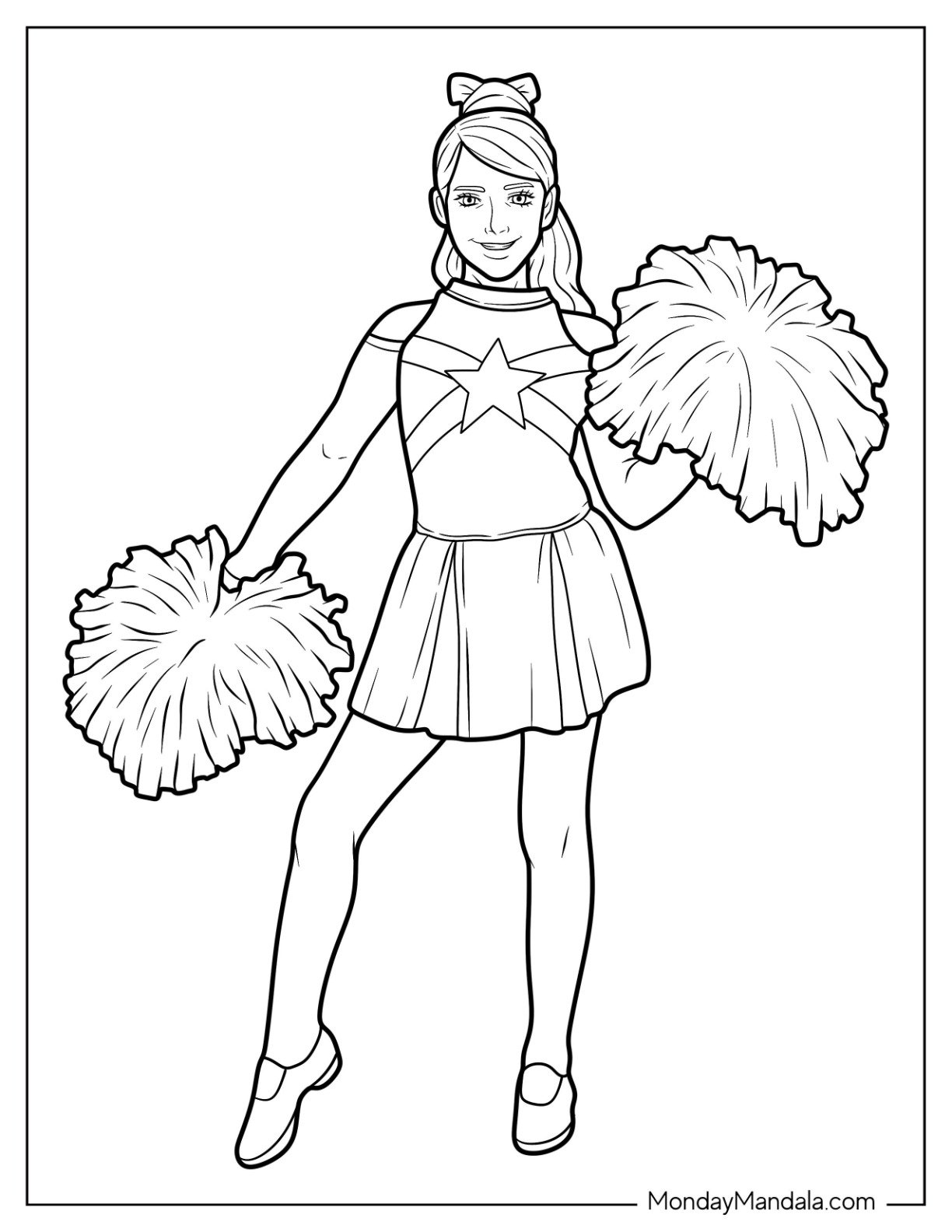 Cheerleader Coloring Page Easy Drawing Guides 51 OFF