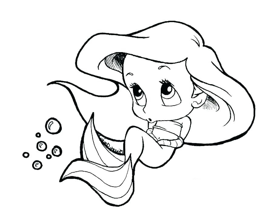 free ariel coloring page