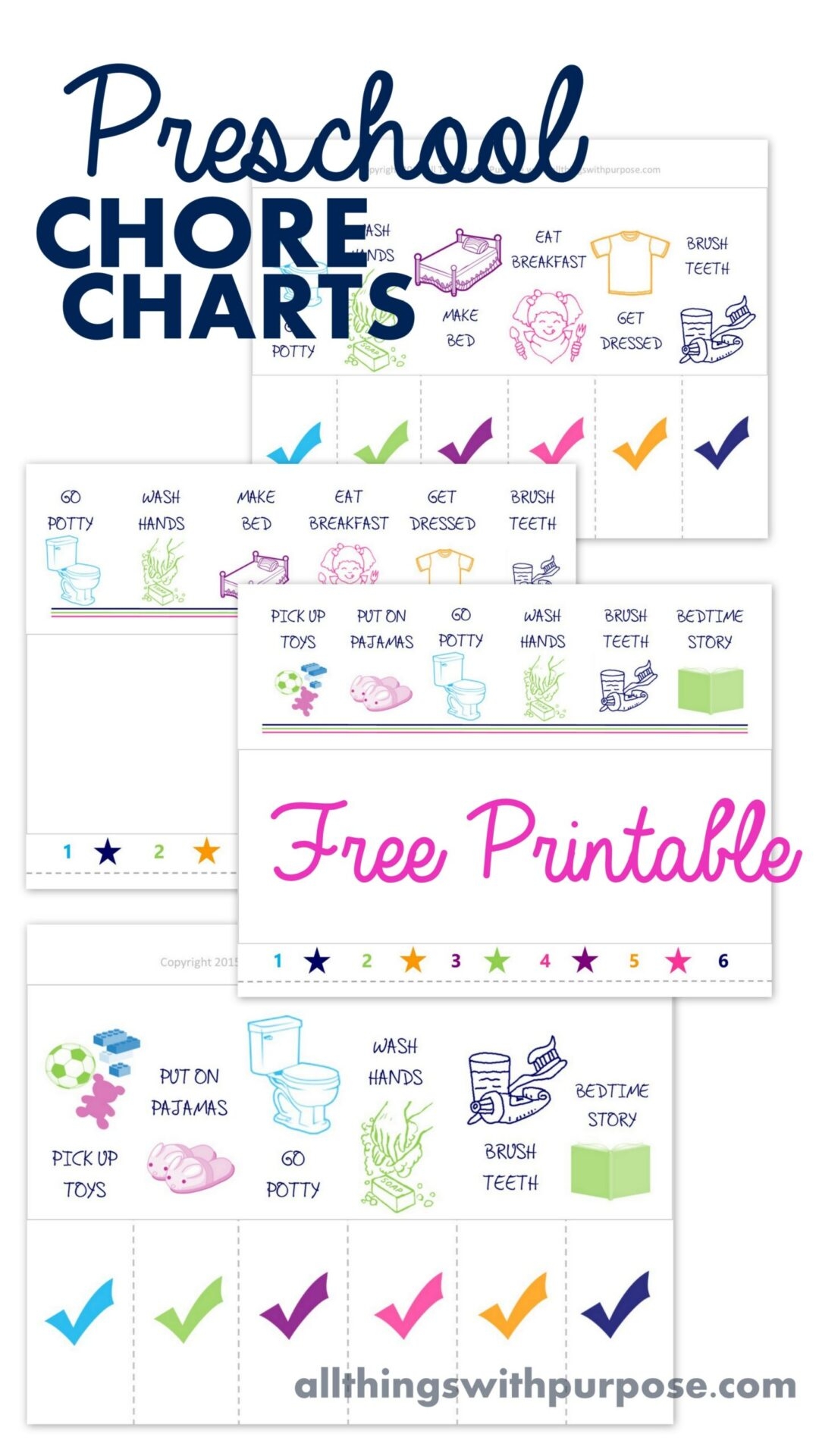 printable picture chore cards