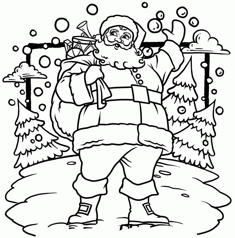 Christmas Coloring Page SANTA Coloring Home