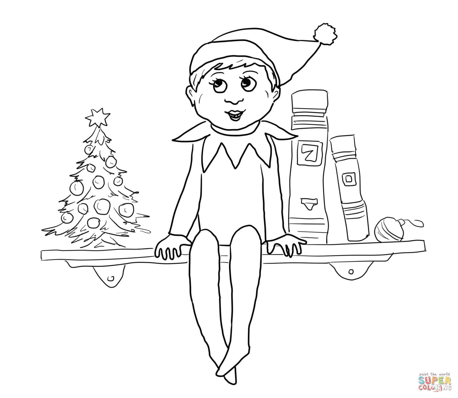 free coloring pages of elf on the shelf