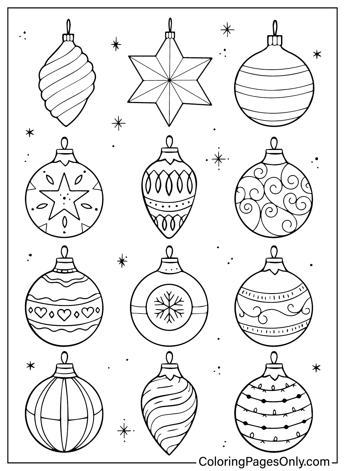 Christmas Ornaments Coloring Pages