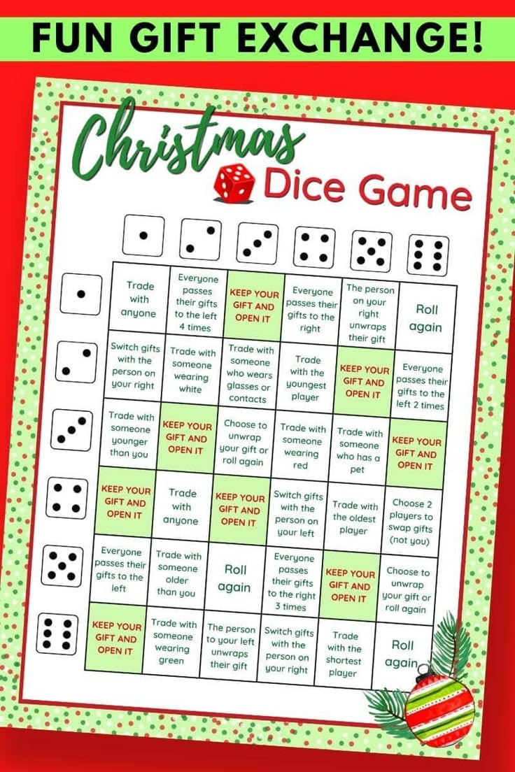 Christmas Dice Game SUPER FUN Gift Exchange Idea Christmas Gift 