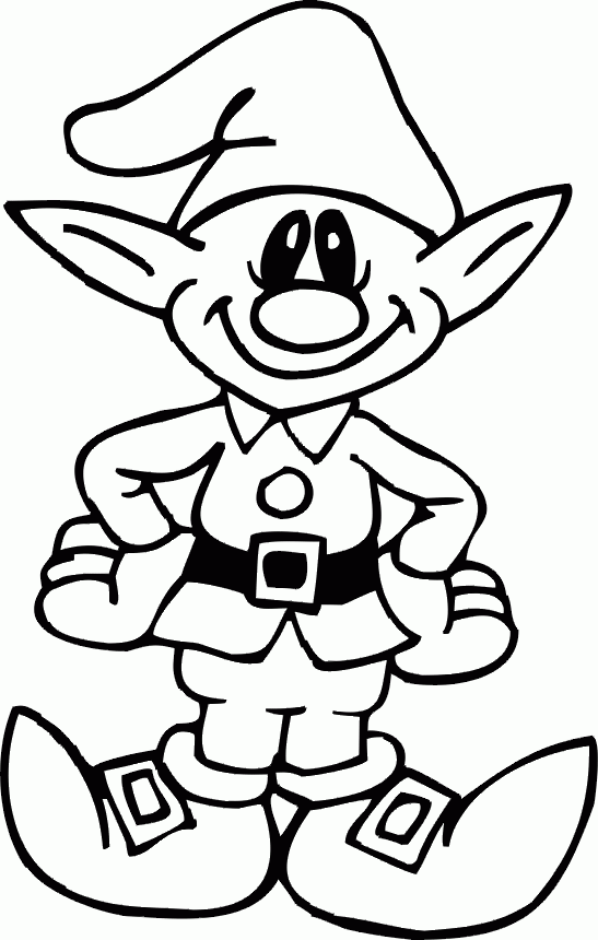 Christmas Elf Coloring Pages