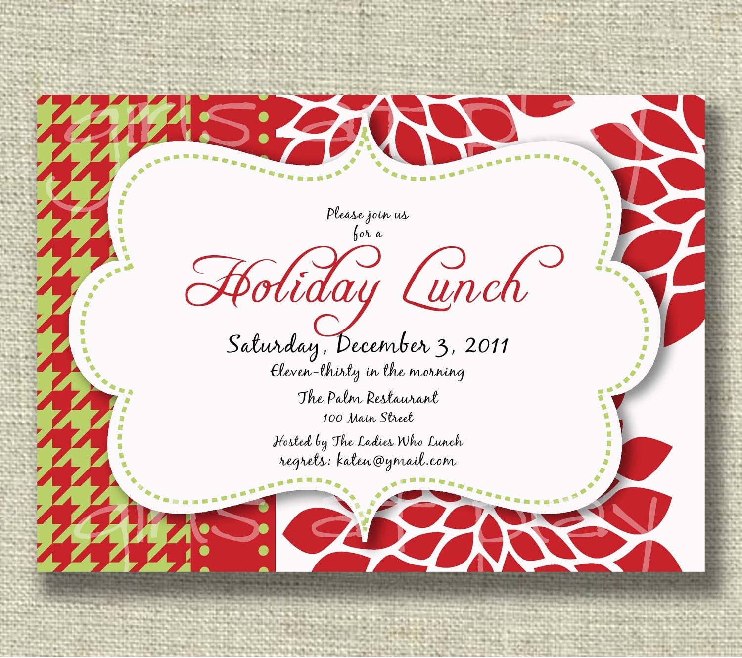 free holiday luncheon invitation templates