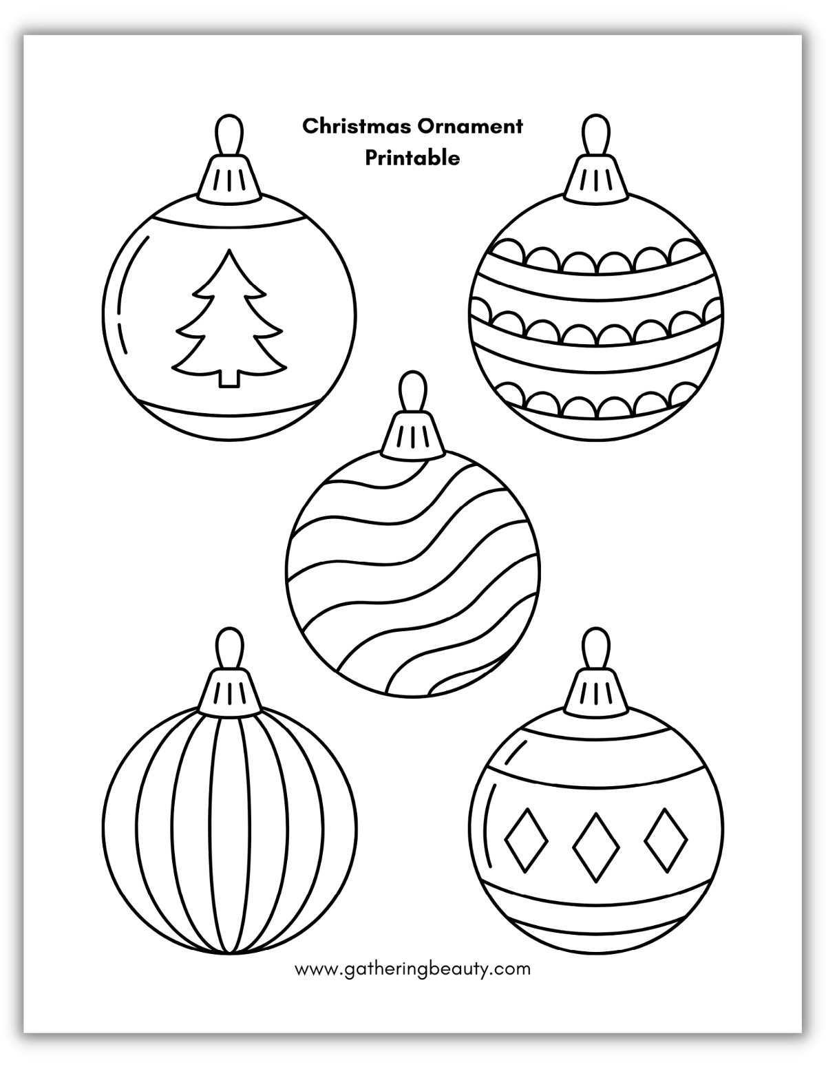Christmas Ornament Color Page