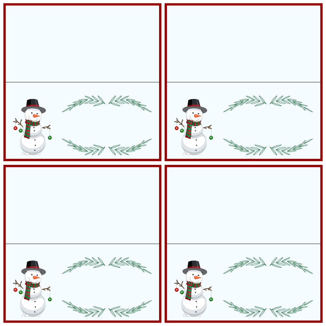 printable name place cards christmas