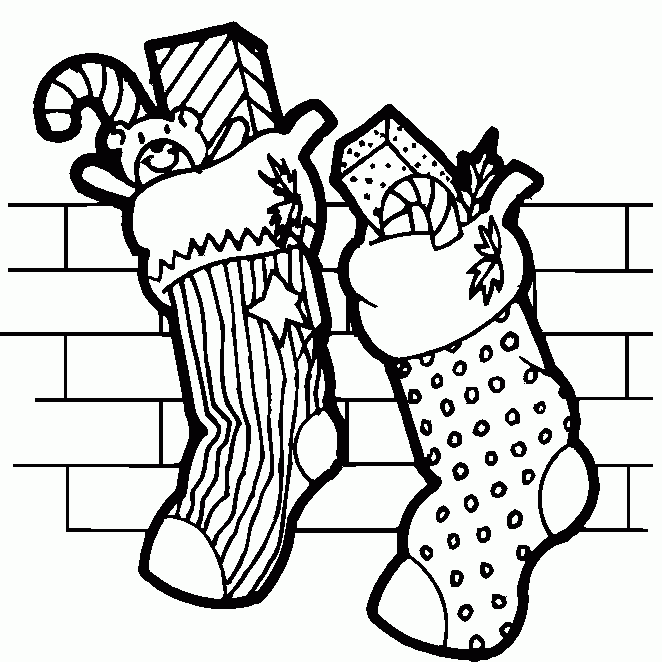 Christmas Socks Coloring Pages