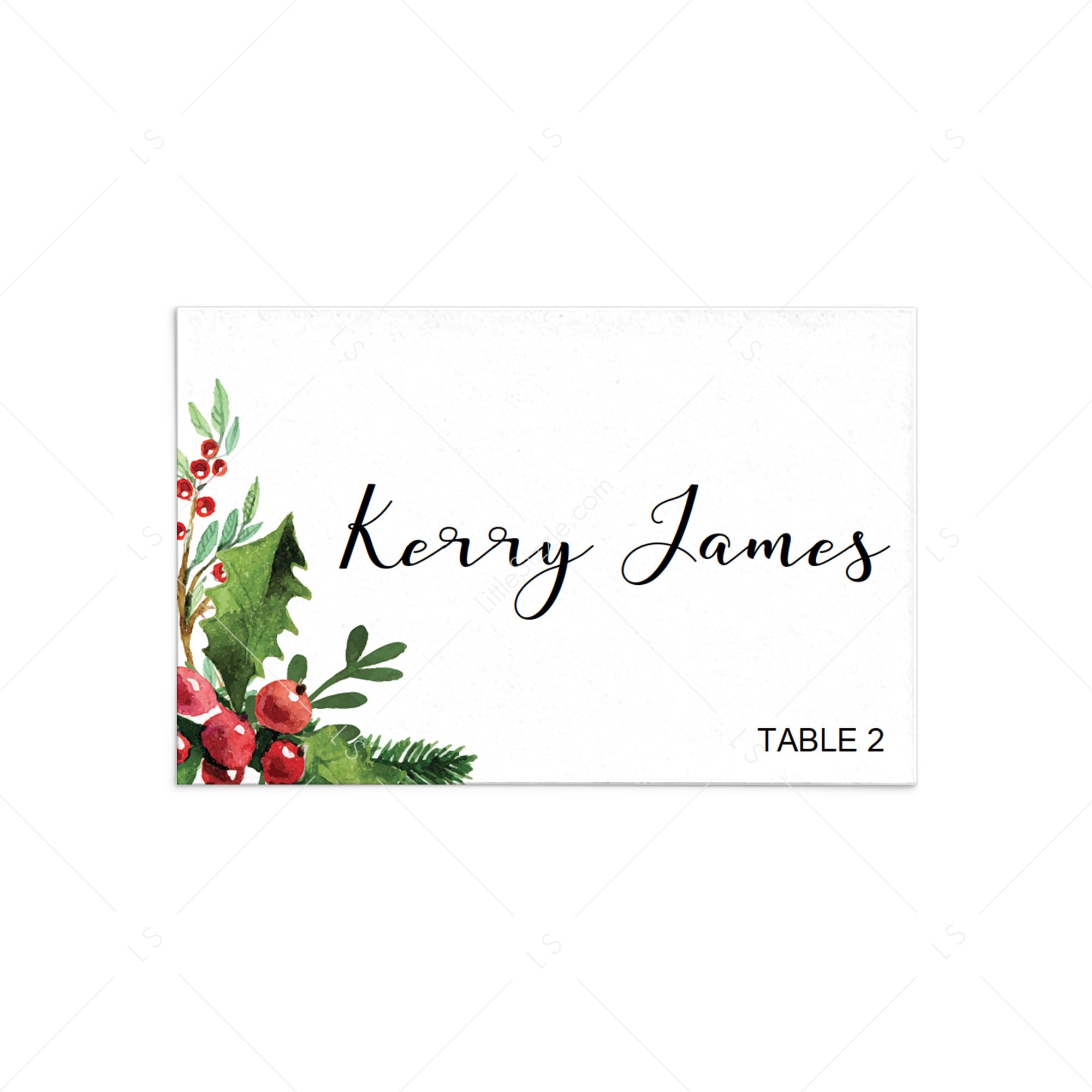 Christmas Table Decor Printable Place Card Template LittleSizzle 