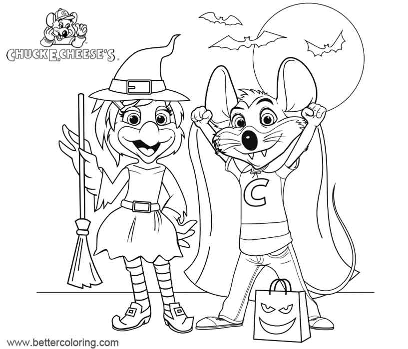Chuck E Cheese Coloring Pages Halloween Free Printable Coloring Pages