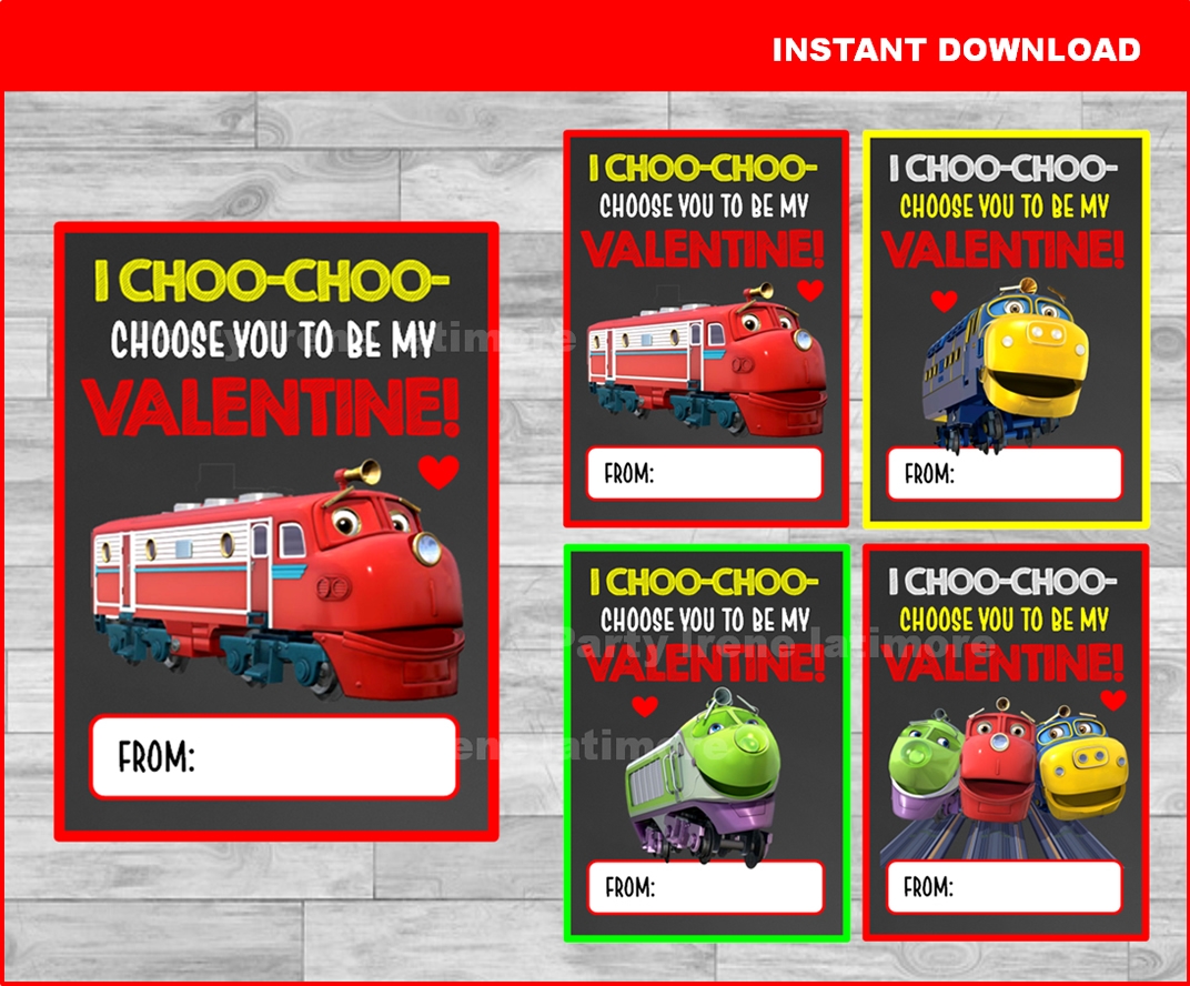 printable train valentine cards