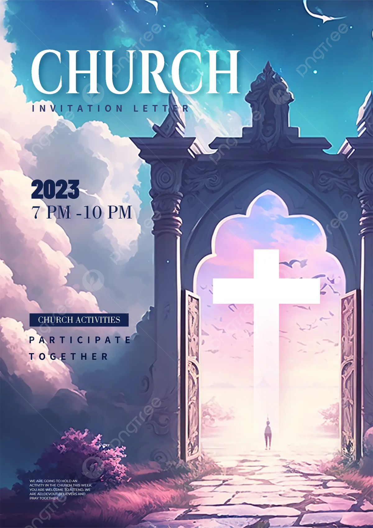Church Event Invitation Fantasy Style Template Template Download On Pngtree