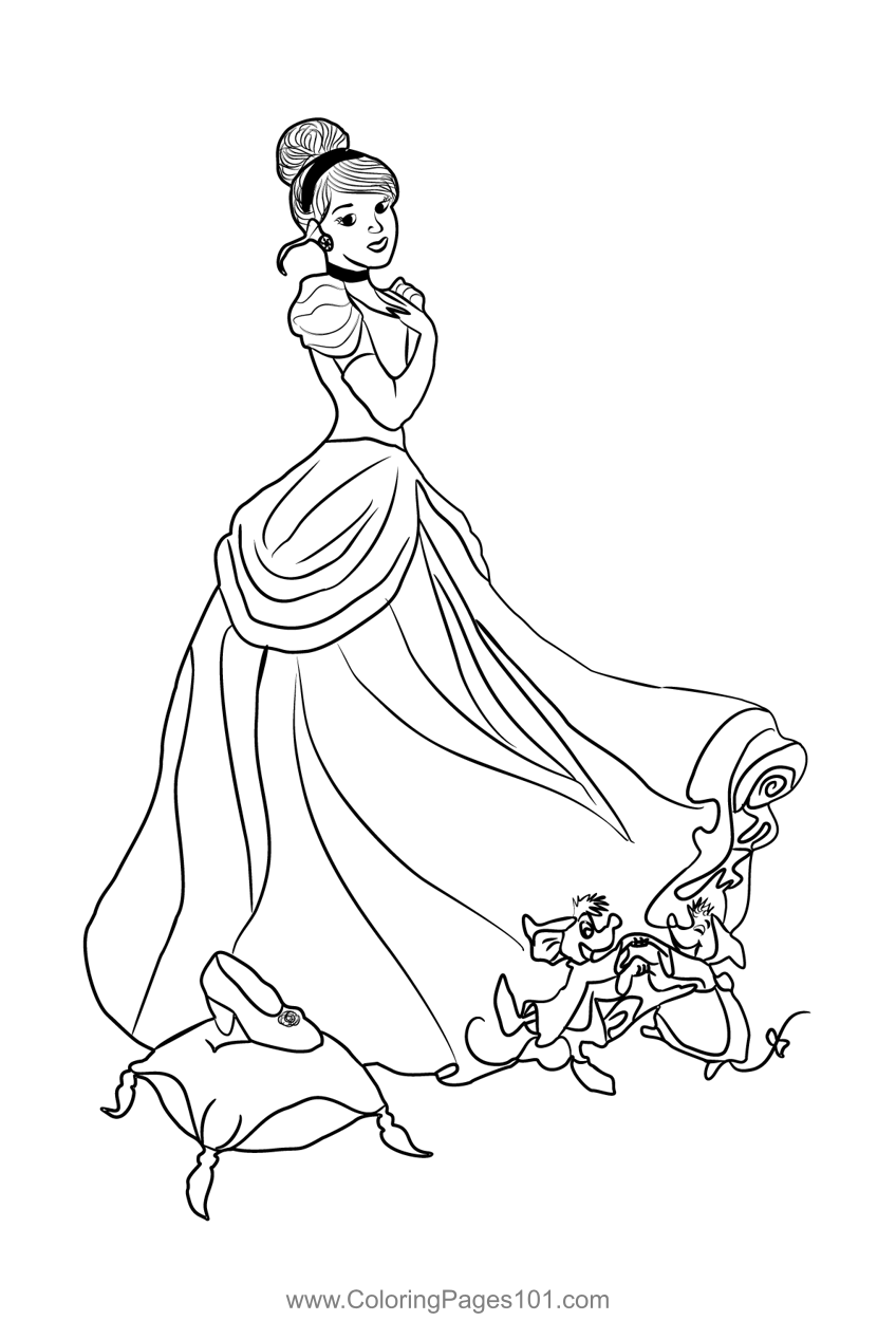 free coloring pages of cinderella