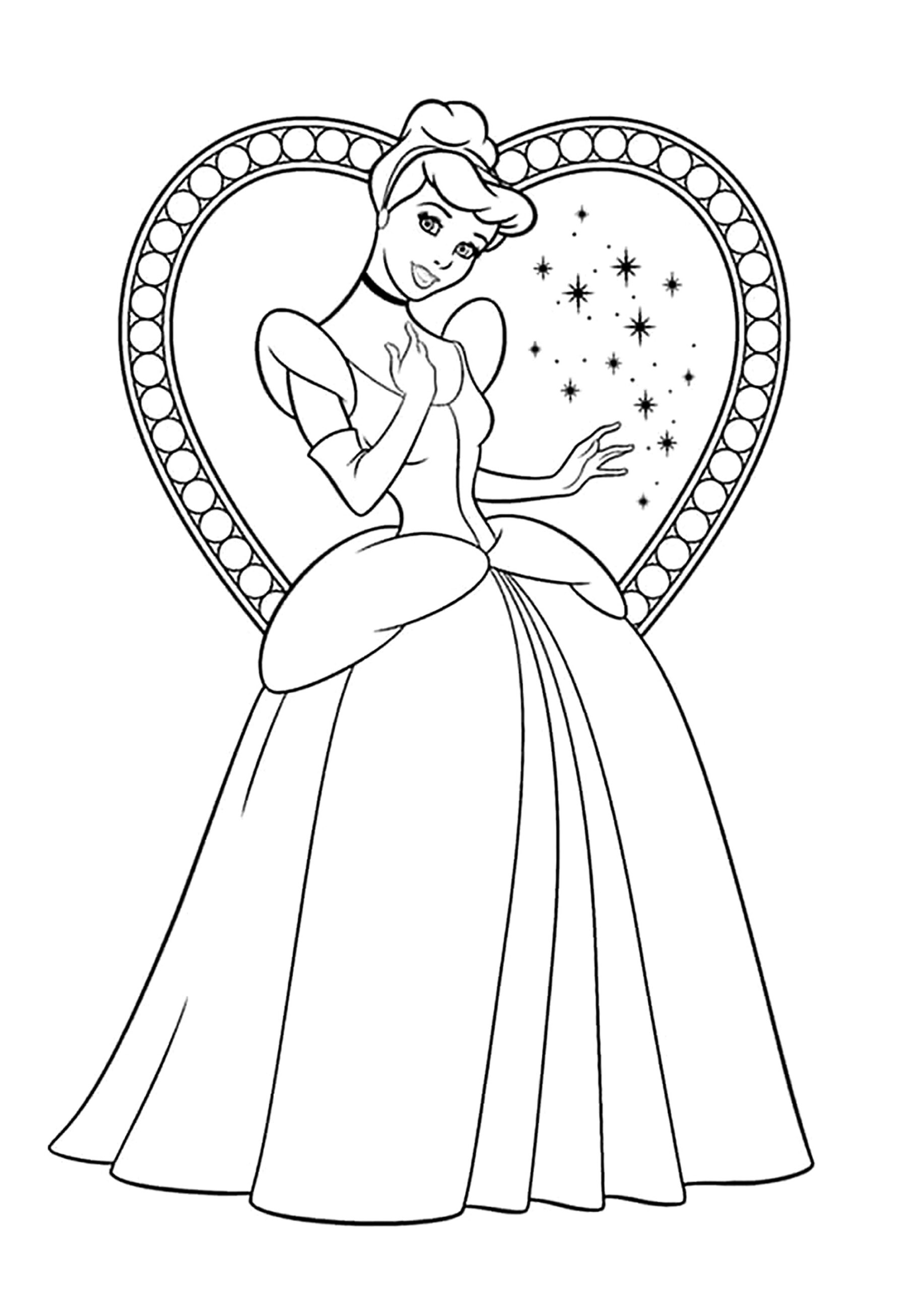Cinderella Simple Coloring Page Cinderella Coloring Pages For Kids 