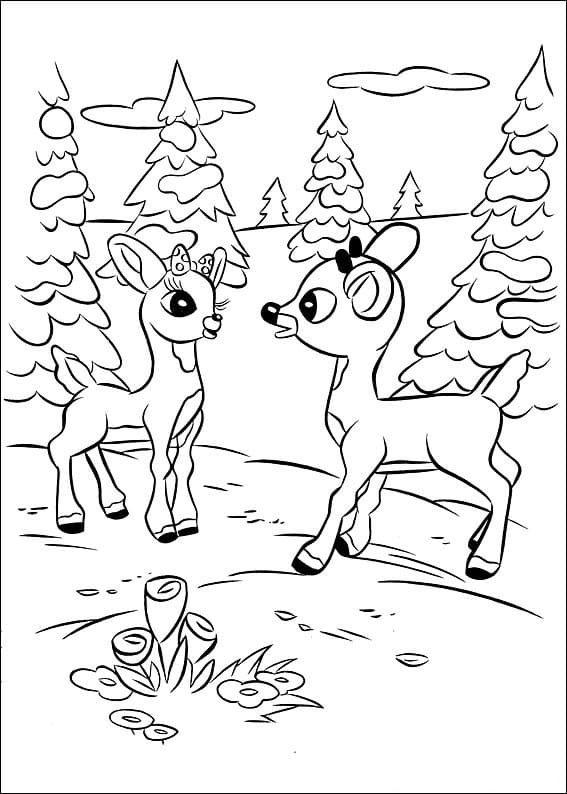 Clarice With Rudolph Coloring Page Free Printable Coloring Pages For Kids