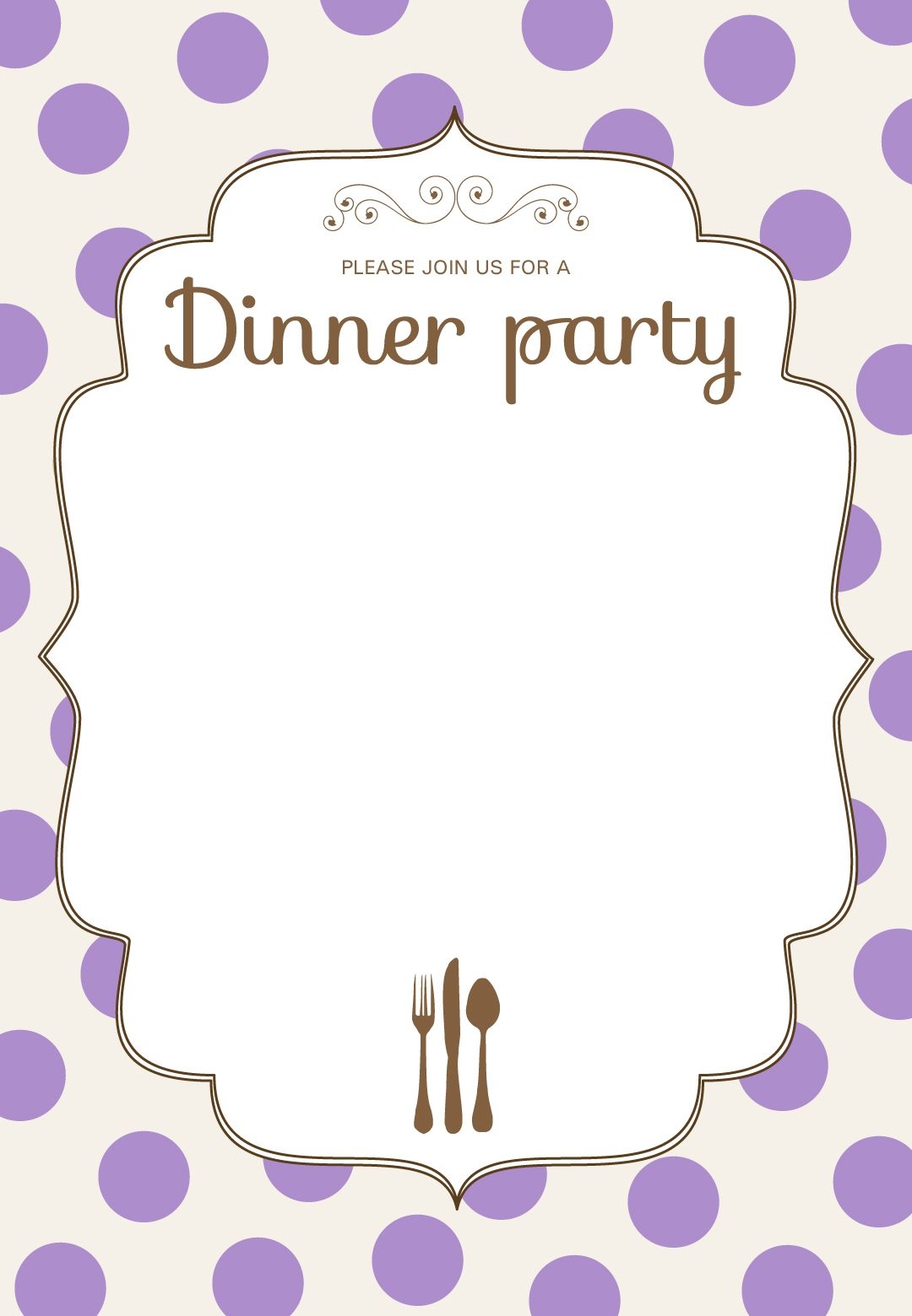 Classic Dinner Party Dinner Party Invitation Template Free
