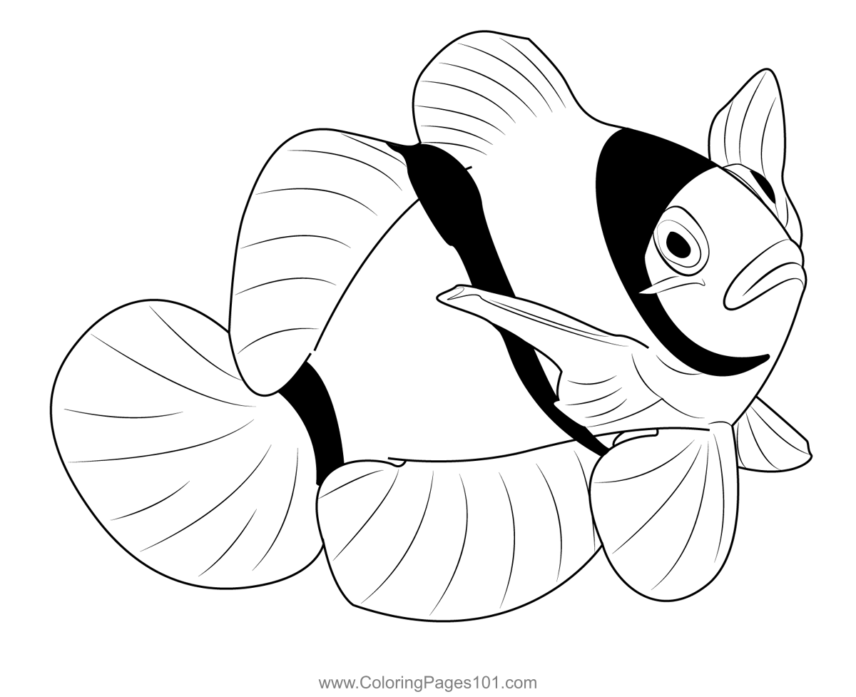 Clown Water Fish Coloring Page For Kids Free Clownfishes Printable 