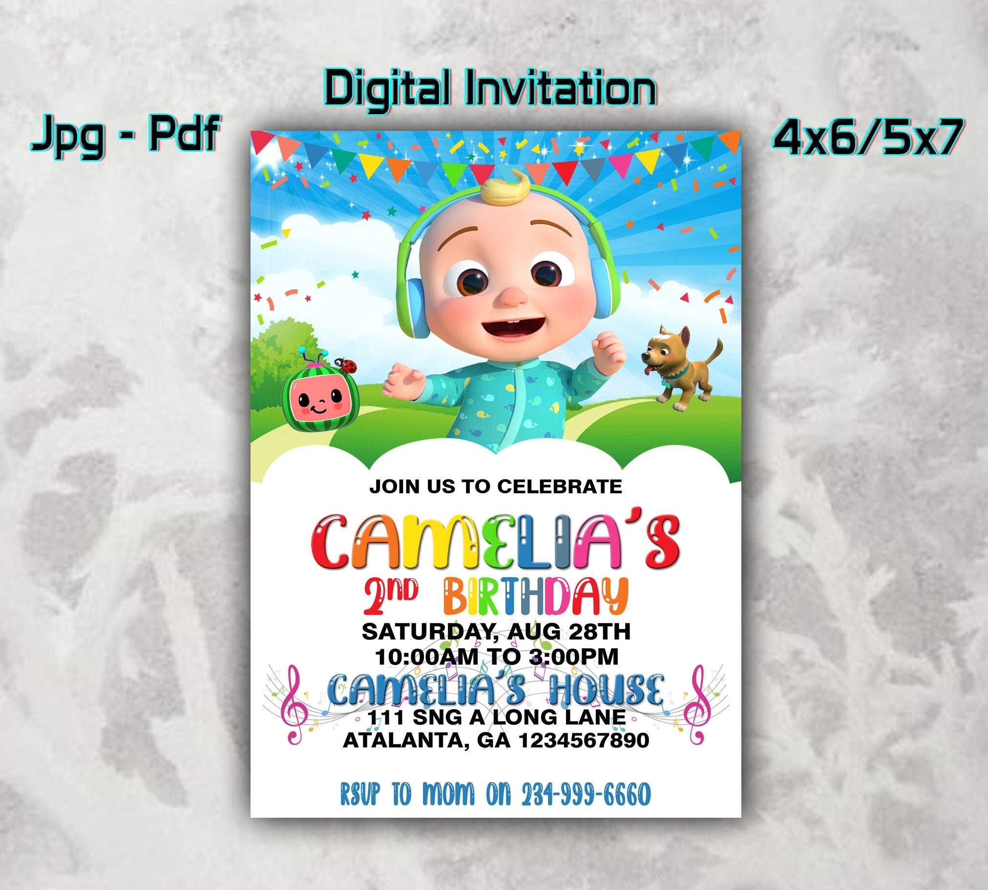 Cocomelon Birthday Invitation Template Free