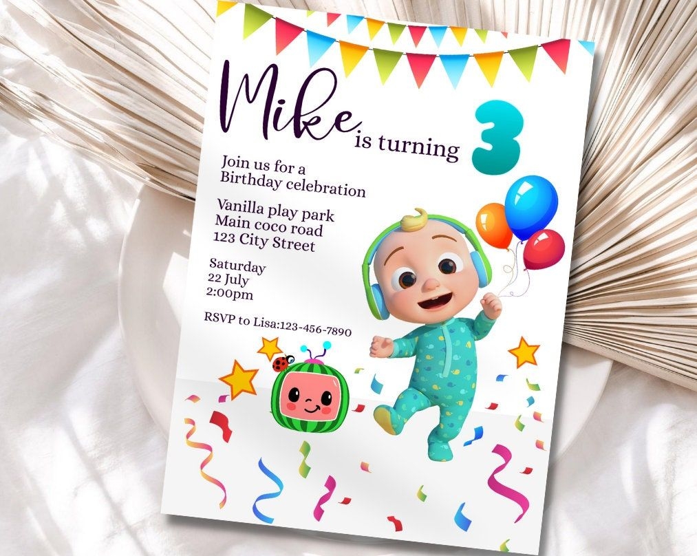Cocomelon Invitation Template Free Social Media Template