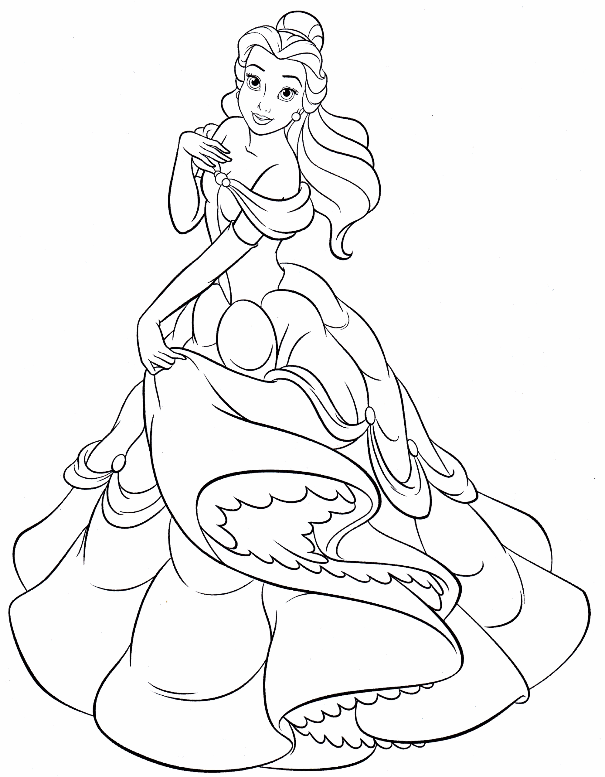 Collection Of Princess Belle Coloring Pages Free Printable