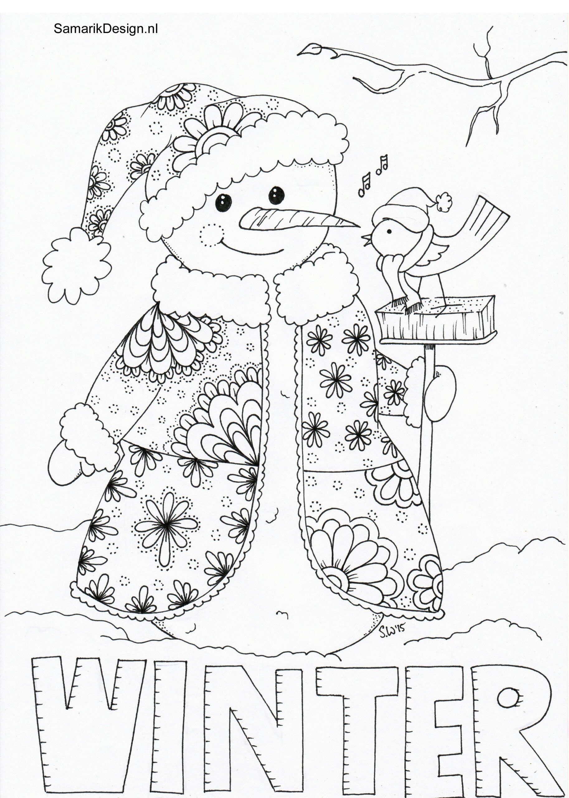 free winter coloring pages for adults