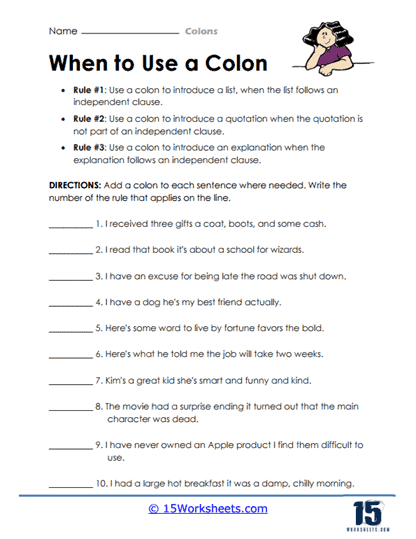 Colons Worksheets 15 Worksheets Worksheets Library
