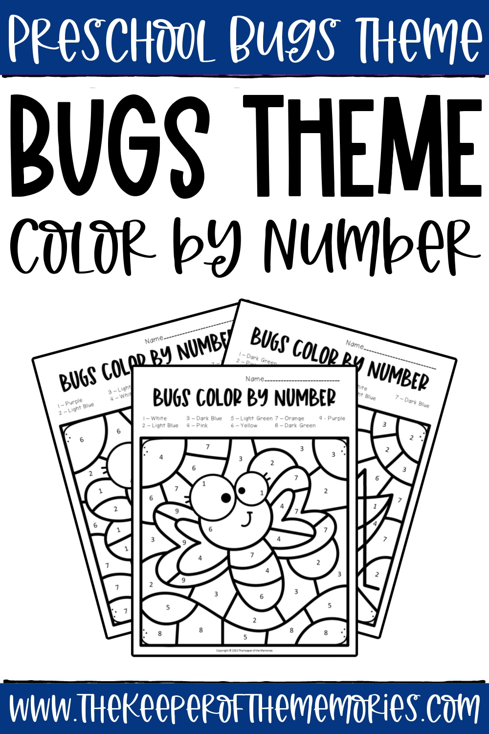 Color By Number Bugs Preschool Worksheets The Keeper Of The Memories