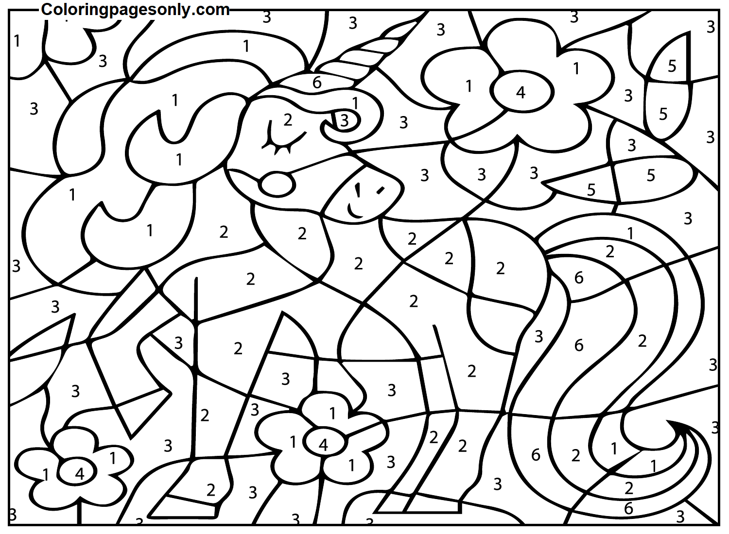 printable pictures to color unicorn