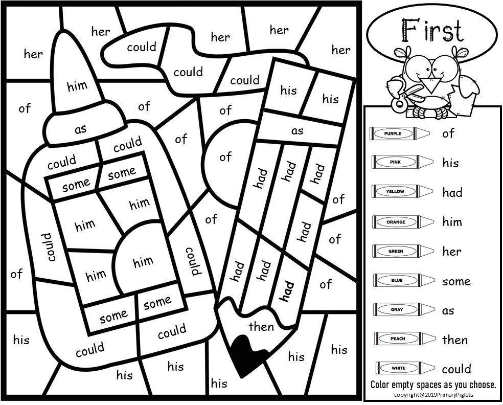 Color By Sight Word Coloring Pages Coloring Home