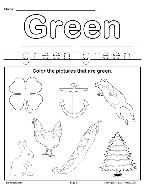 preschool color worksheet