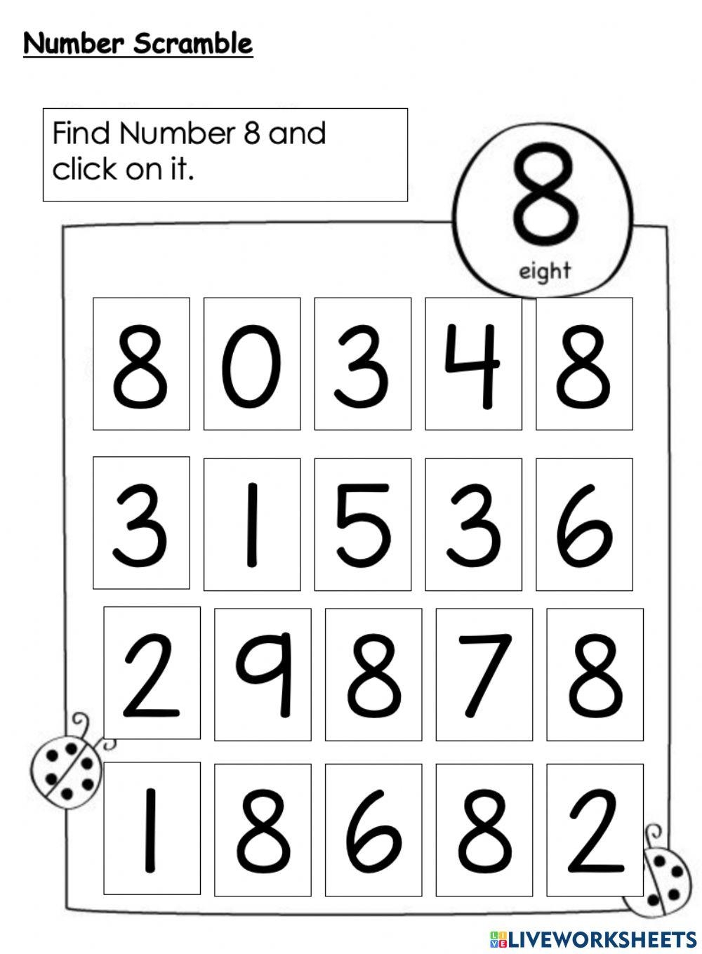 Color The Number 8 Preschool Number Worksheet Worksheets Library