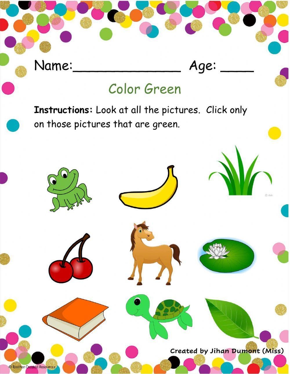 Color The Word Green Worksheet Twisty Noodle Worksheets Library