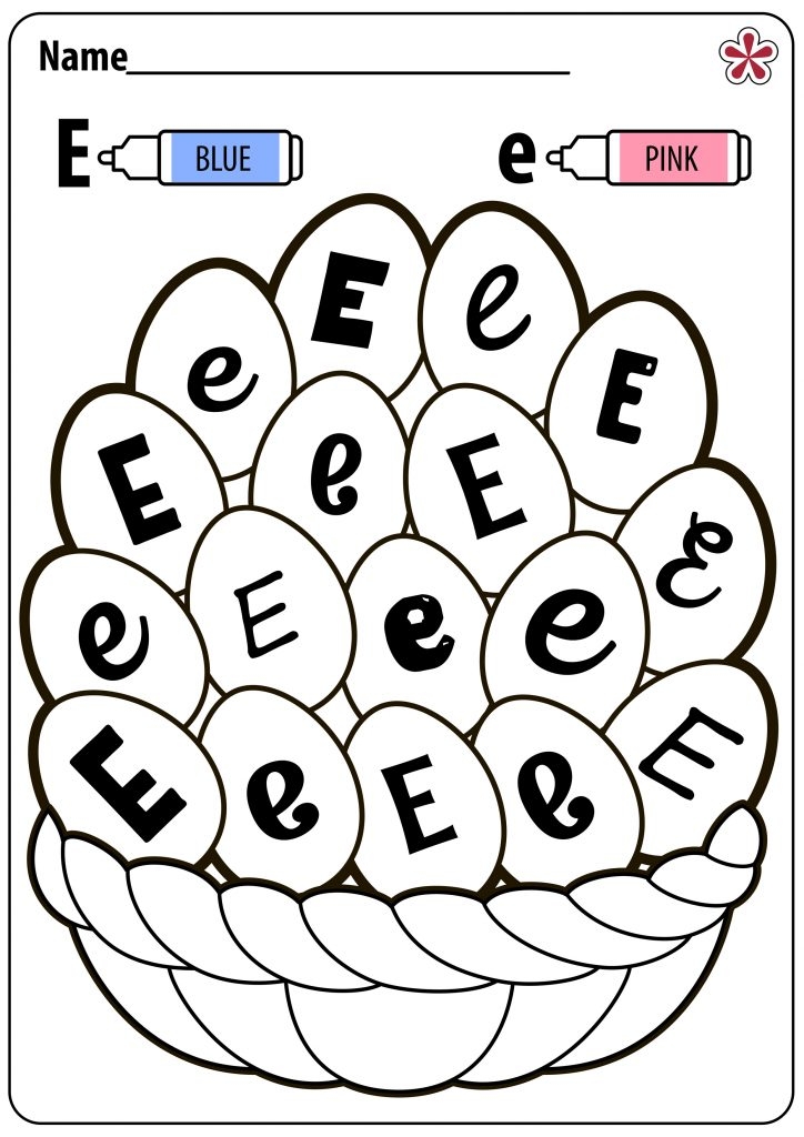 letter e coloring worksheets