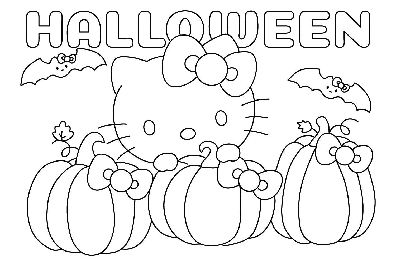 Coloring Pages Hello Kitty Halloween