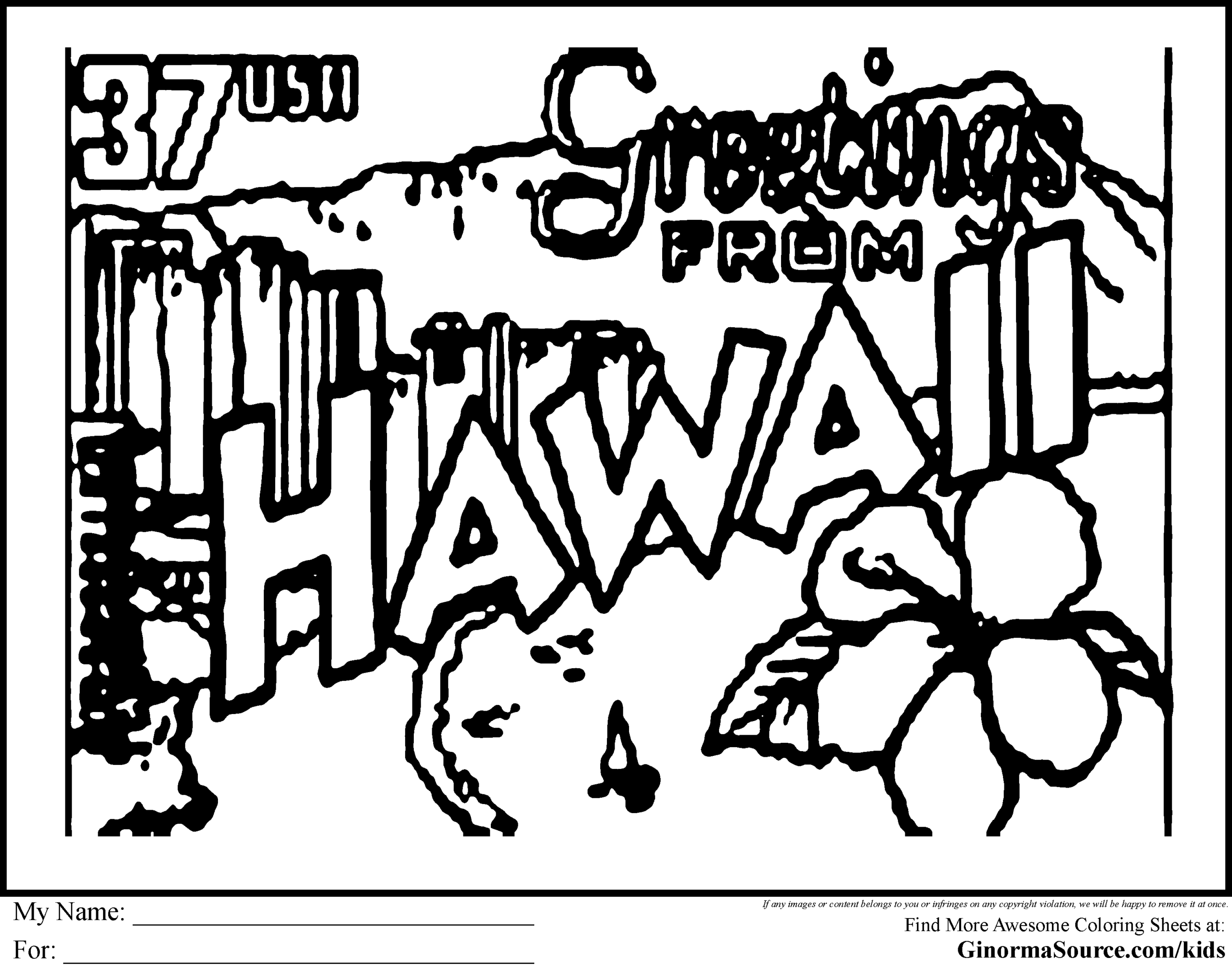 Coloring Pages About Hawaii Coloring Home