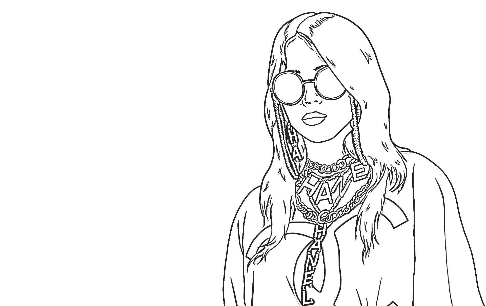 Coloring Pages Billie Eilish Print Out Talented Singer