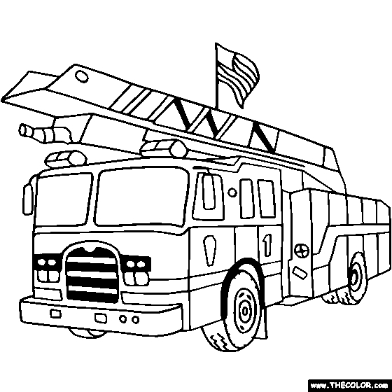 Coloring Pages Fire Engine Coloring Home