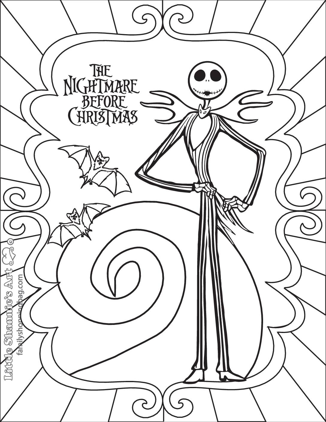 Coloring Pages Nightmare Before Christmas