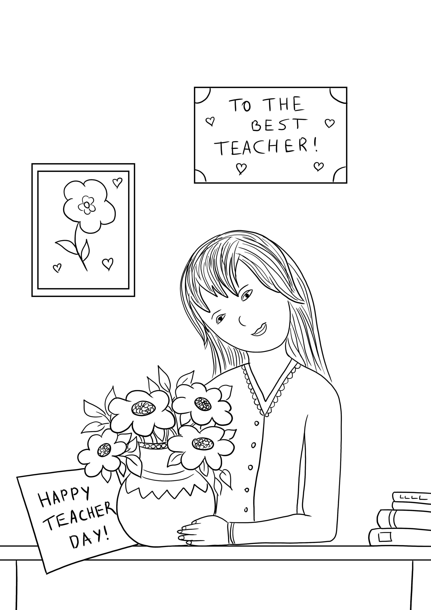 Coloring Printable Teacher Day Card Mother 39 s Day Cards Coloring