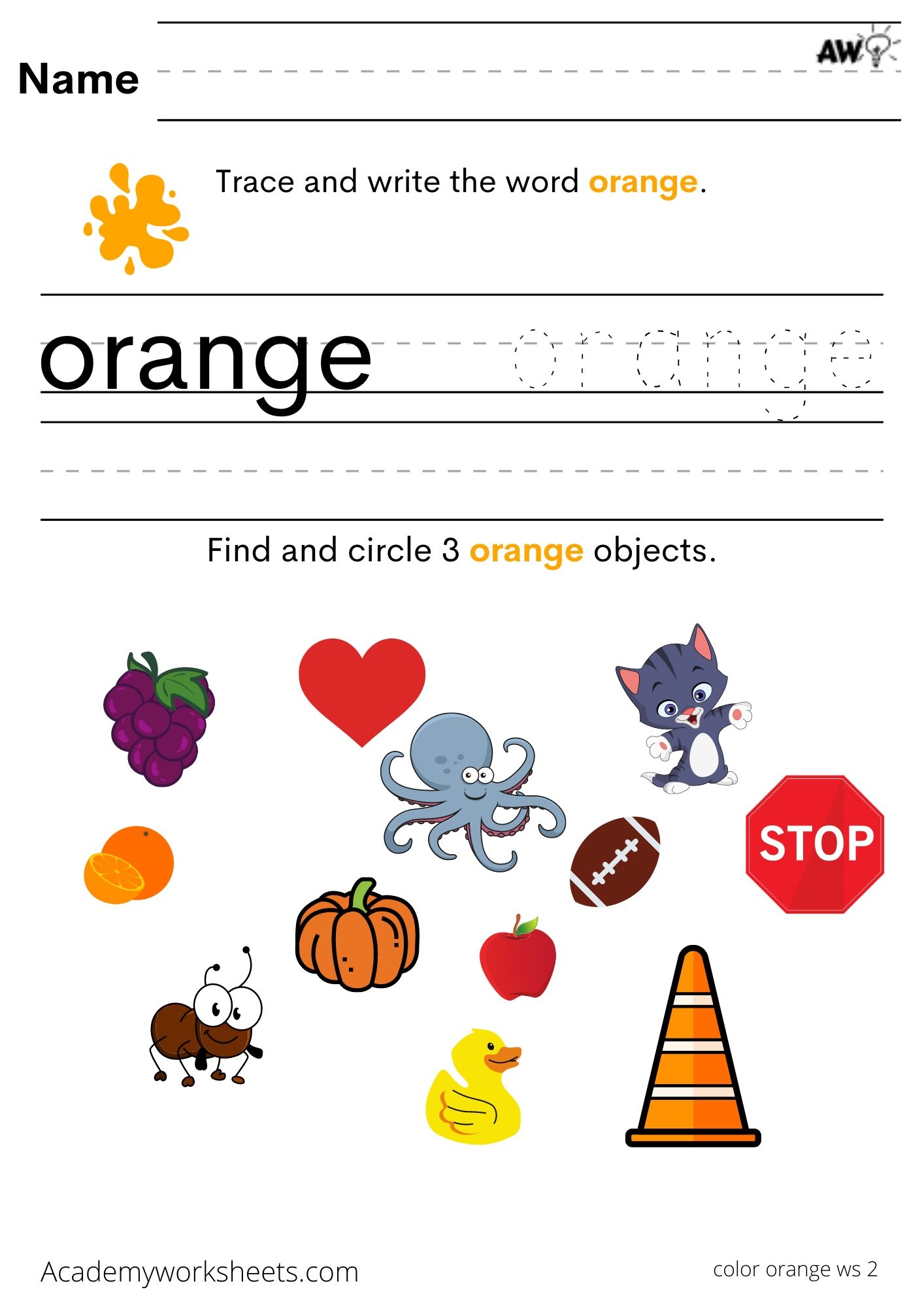 Colors Orange Worksheet Homeschool Helper Online Worksheets Library