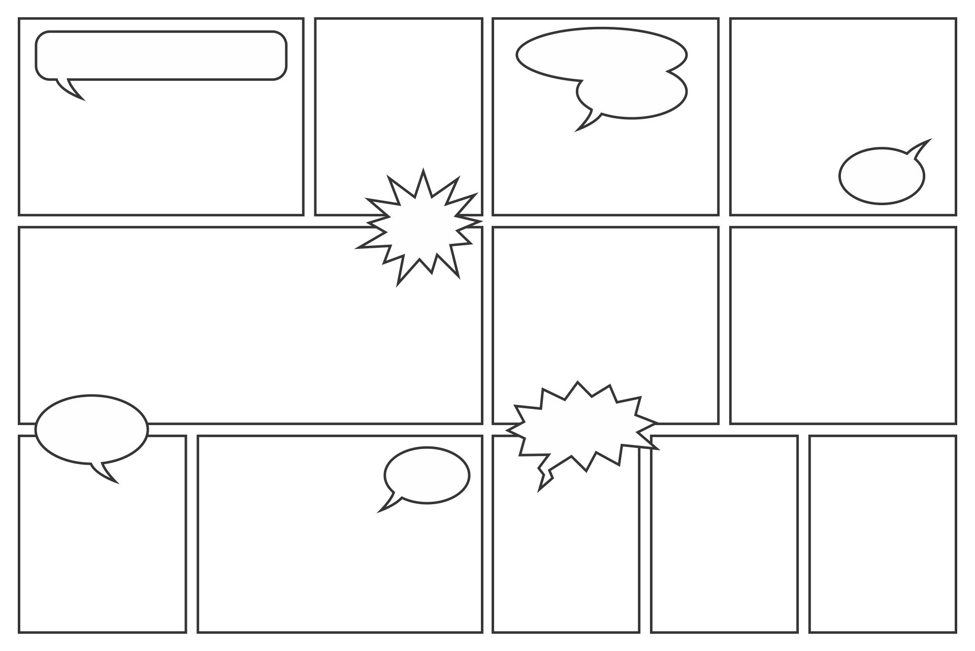 Comic Book Panels Printable