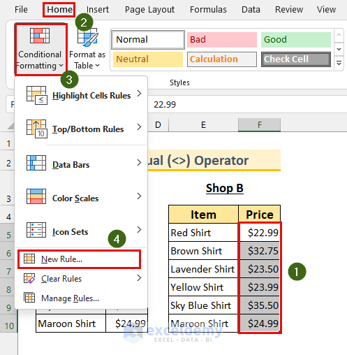 Compare Two Tables And Highlight Differences In Excel 4 Methods